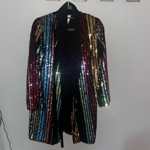 Zara Jackets & Blazers - Super fun, metallic, barely worn blazer or blazer dress!!